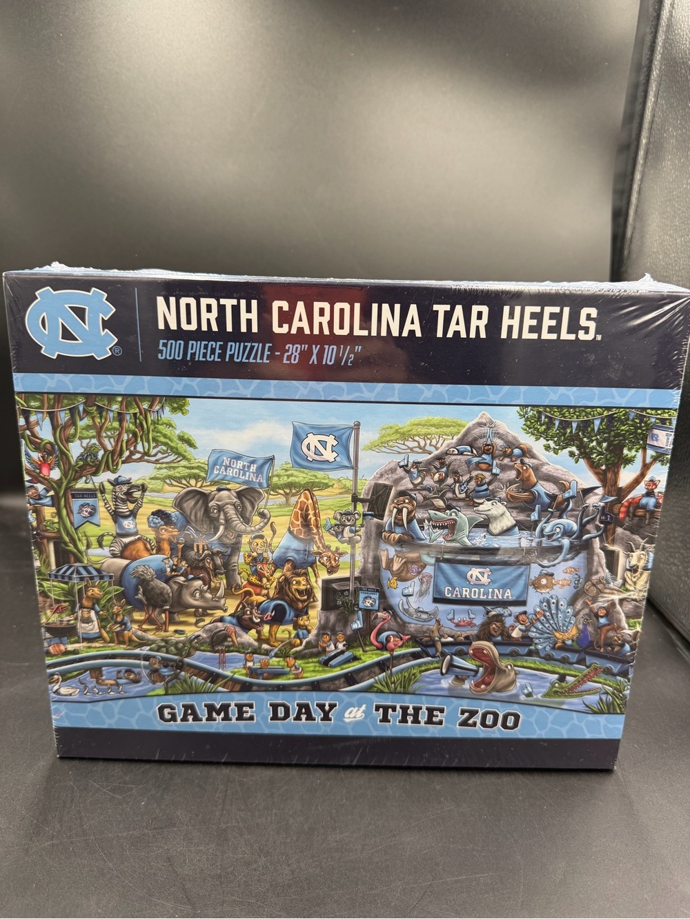 New YouTheFan NCAA Game Day At The Zoo 500pc Puzzle, UNC Tarheel